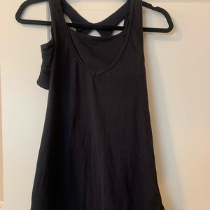 Lululemon black tank top with built in bra